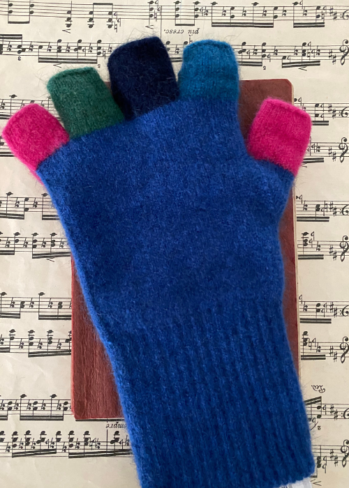 Fingerless Gloves - Multi Cornflower