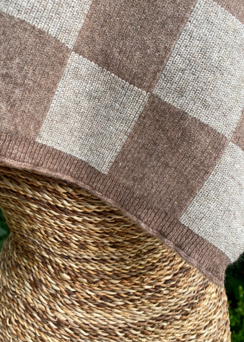 Scarf - Chequerboard Mink