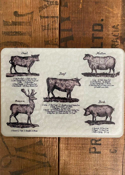 Chopping Board - Tempered Glass - Butchers Design