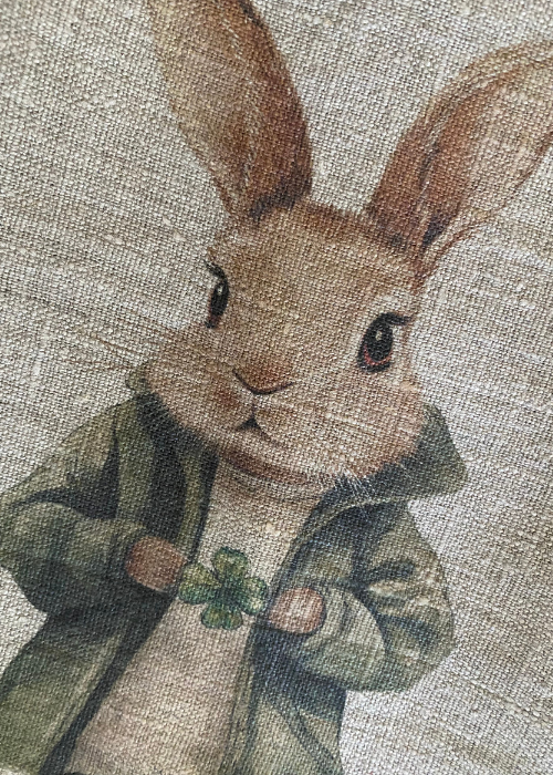 Tea Towel - Hare With Four Leaf Clover