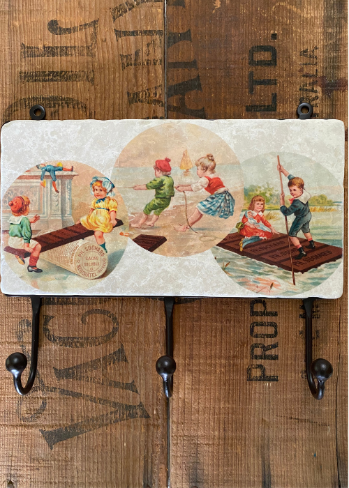 Wall Hook - Marble And Iron - Triple Hook - Children and Chocolates