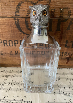 Decanter - Pewter And Glass Owl
