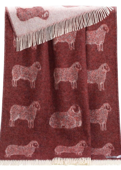 Throw - Sheep Burgundy