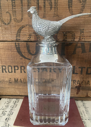 Decanter - Pewter And Glass Pheasant