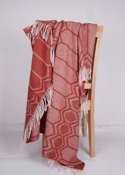 Throw - Wool - Red Diamonds