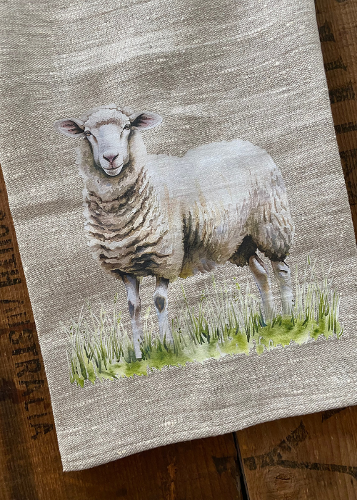 Hand Towel - 100% Linen Sheep