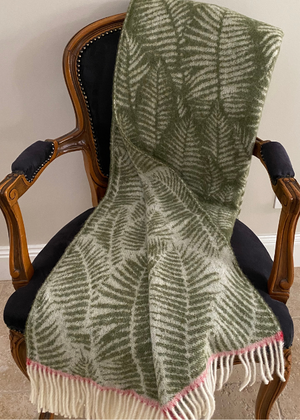 Throw - Fern With Red Stripe