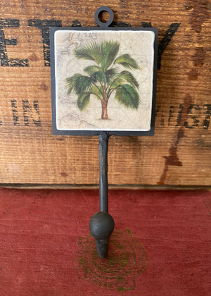 Wall Hook - Marble And Iron - Palm Tree