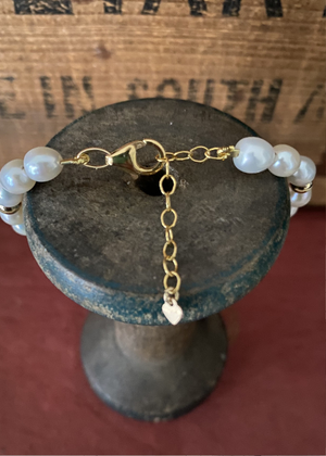 Bracelet - Fresh Water Pearl - Gold Filled With Extension Chain