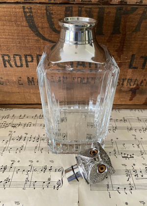Decanter - Pewter And Glass Owl