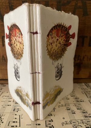 Journal/Notebook - Parchment Paper Hot Air Balloon And Fish