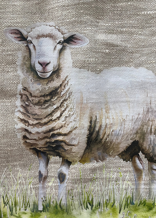 Hand Towel / Tea Towel - 100% Linen Sheep