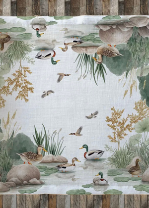 Tablecloth - 100% Linen - Ducks