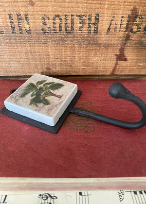 Wall Hook - Marble And Iron - Palm Tree