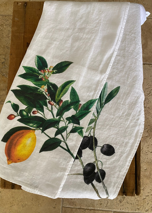 Tea Towel - Olive And Lemon (Set of 2)