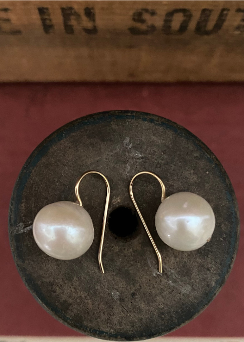 Earrings - Fresh Water Pearl With Gold Filled Fixed Hook