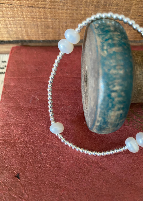 Bracelet - Sterling Silver With Fresh Water Pearls
