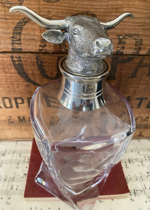 Decanter - Longhorn - Crystal And Pewter