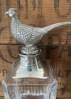 Decanter - Pewter And Glass Pheasant