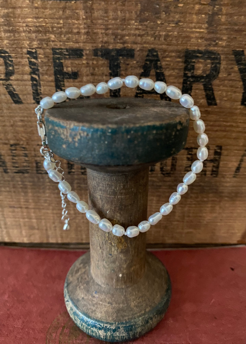 Bracelet - Oval Fresh Water Pearl And Sterling Silver