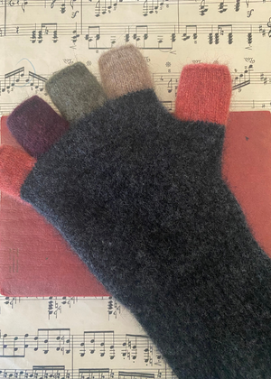 Fingerless Gloves - Possum - OSFM - Charcoal