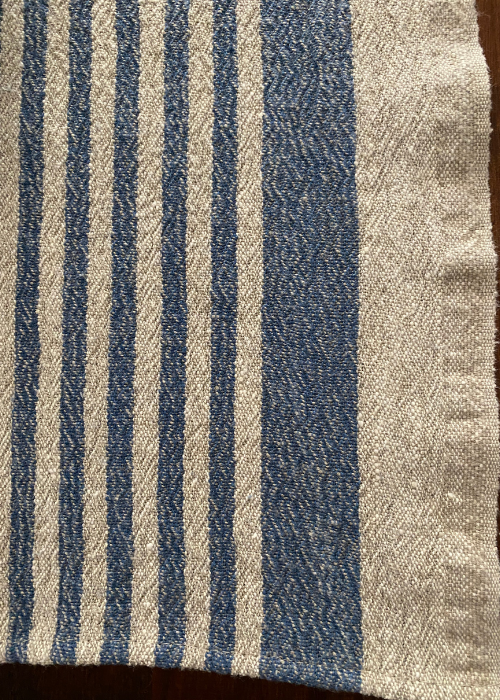 Table Runner - Linen - Blue Stripe