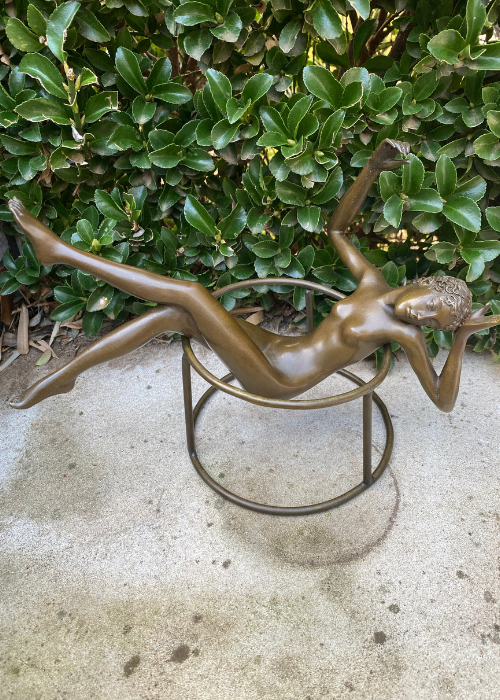 Bronze - Nude Female Lounging In Chair