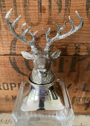 Decanter - Pewter And Glass Stag