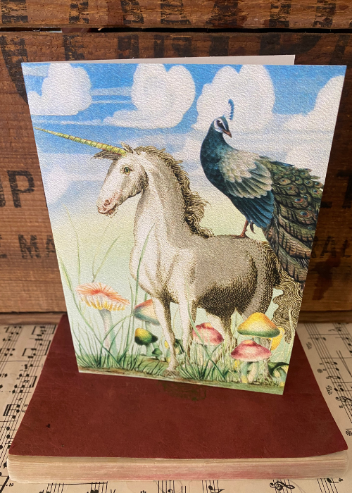 Greeting Card - Unicorn And Peacock
