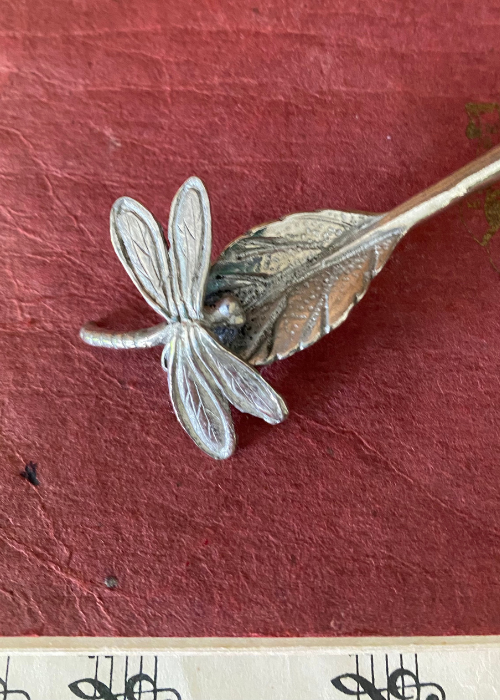 Teaspoon - Stainless Steel and Pewter Dragonfly