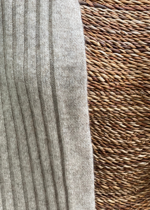 Shawl / Wrap - Possum Merino Ribbed Natural