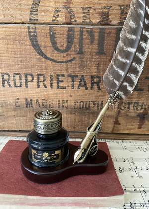 Calligraphy Set - Quill With Stand And Ink Well