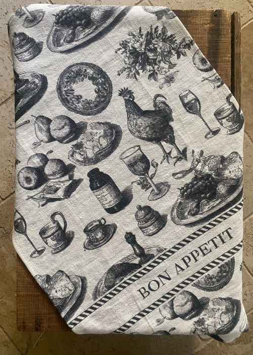 Tea Towel - Linen Bon Appetit - Black