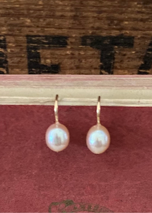 Earrings - Pink Fresh Water Pearl - Gold Filled Fixed Hook