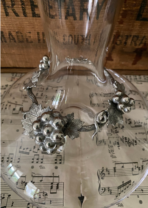 Decanter - Wine With Grape Decoration