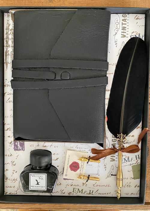 Calligraphy Set With Black Leather Journal