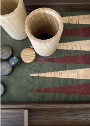 Backgammon - Cork And Wood - Green