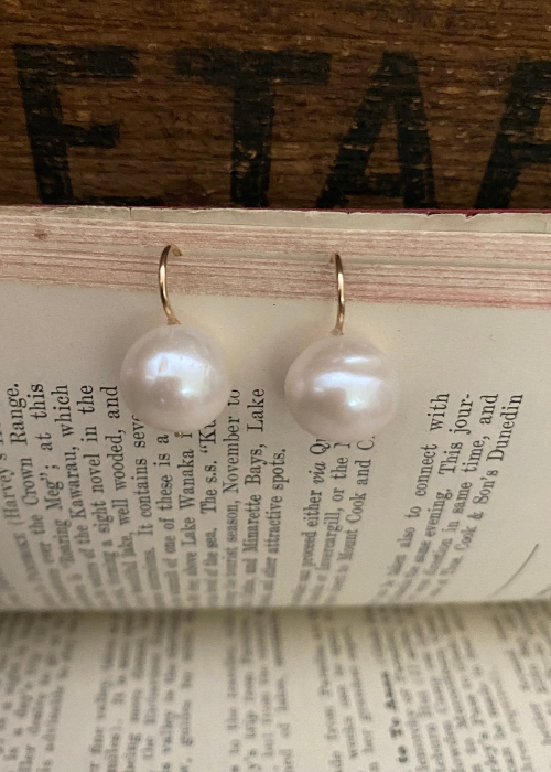 Earrings - Fresh Water Pearl With Gold Filled Fixed Hook