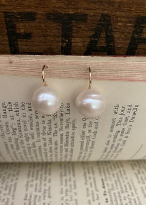 Earrings - Fresh Water Pearl With Gold Filled Fixed Hook