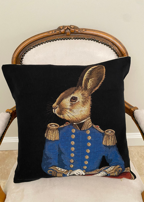Cushion - Hare Blue Military Jacket