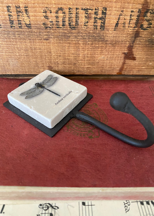 Wall Hook - Marble And Iron - Dragonfly