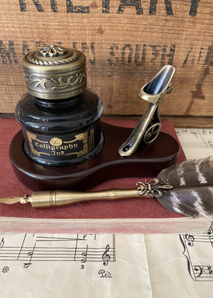 Calligraphy Set - Quill With Stand And Ink Well