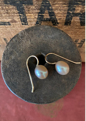 Earrings - Pink Fresh Water Pearl - Gold Filled Fixed Hook