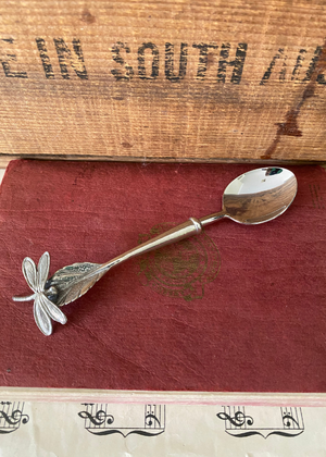 Teaspoon - Stainless Steel and Pewter Dragonfly