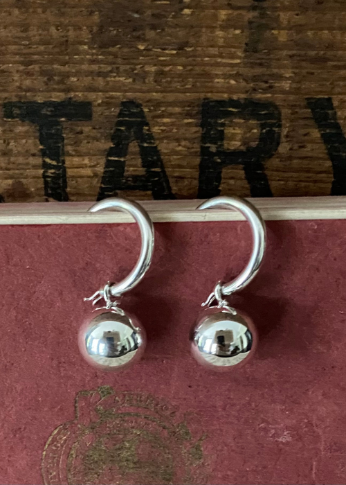 Earrings - Sterling Silver Ball Hoop