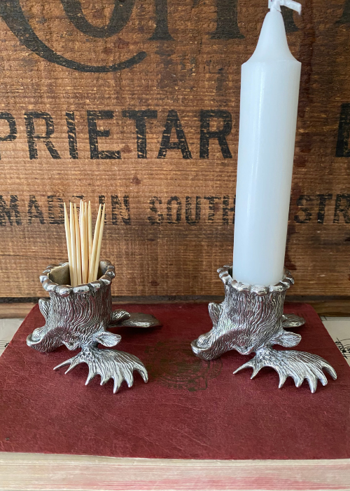 Candle Holder - Toothpick Holder - Pewter Moose