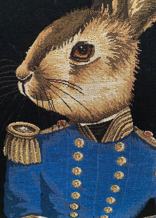 Cushion - Hare Blue Military Jacket