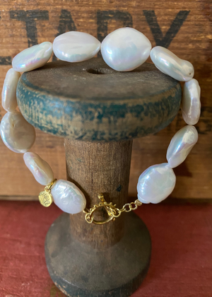 Bracelet - Freshwater Pearl With Brass Findings