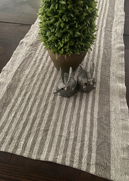 Table Runner - Linen - Beige Stripe
