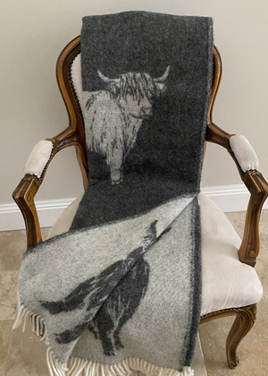 Throw - Highland Cow - Soft Black